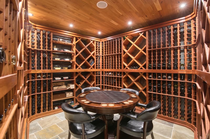 Wine cellar with a tasting table